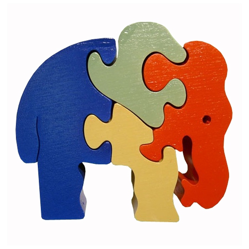 Dřevěné puzzle - Malý slon