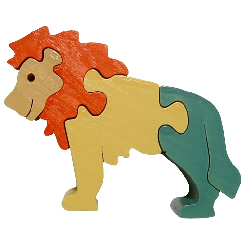 Dřevěné puzzle - Malý lev