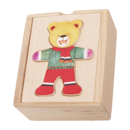 Dřevěná oblékací hra - Malý medvídek-kluk