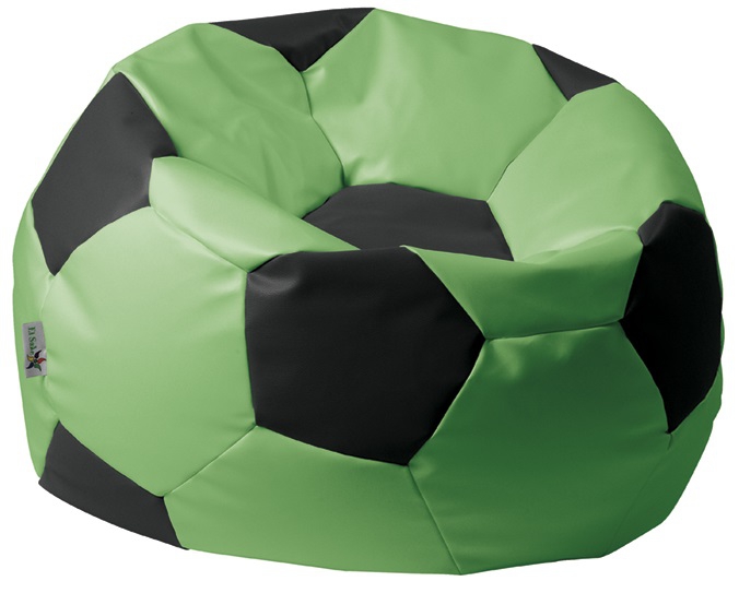 Sedací pytel - Euroball 90x90x55cm - Koženka zelená/černá