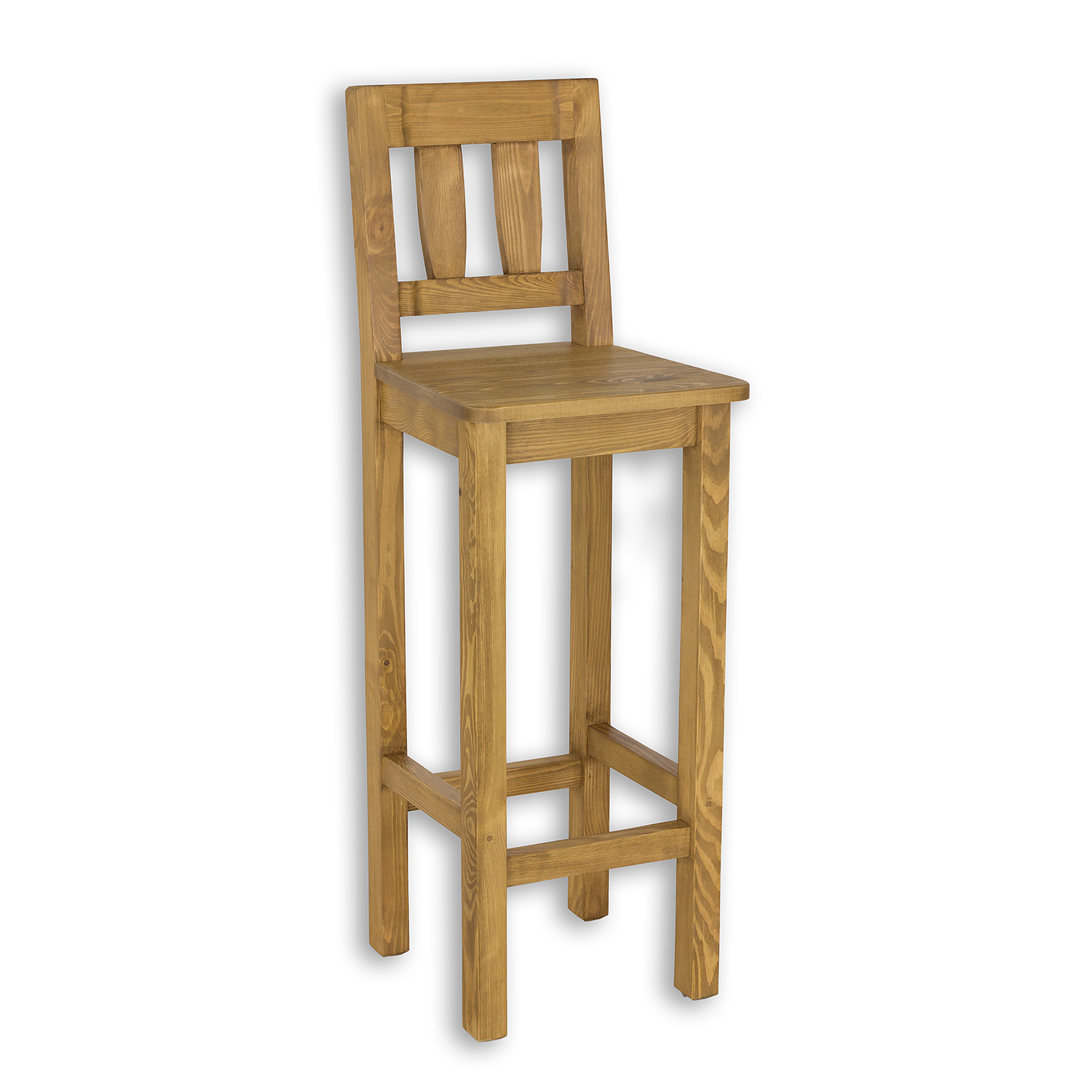 Barová židle z masivní borovice - 38x115x43cm - Rustikal