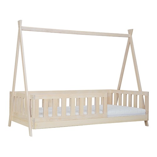 Dřevěná dětská postel z masivní přírodní borovice 90x180 cm - Borovice bílá