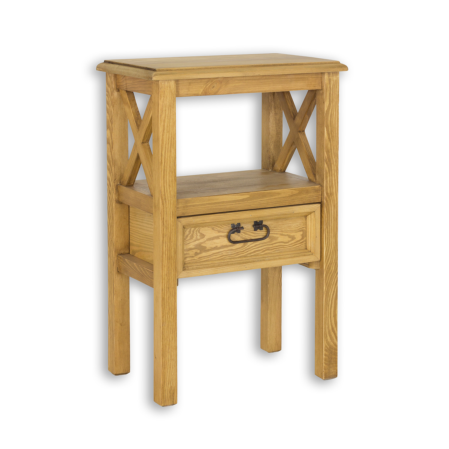 Noční stolek z masivní borovice 50x76x34 cm  - Rustikal 