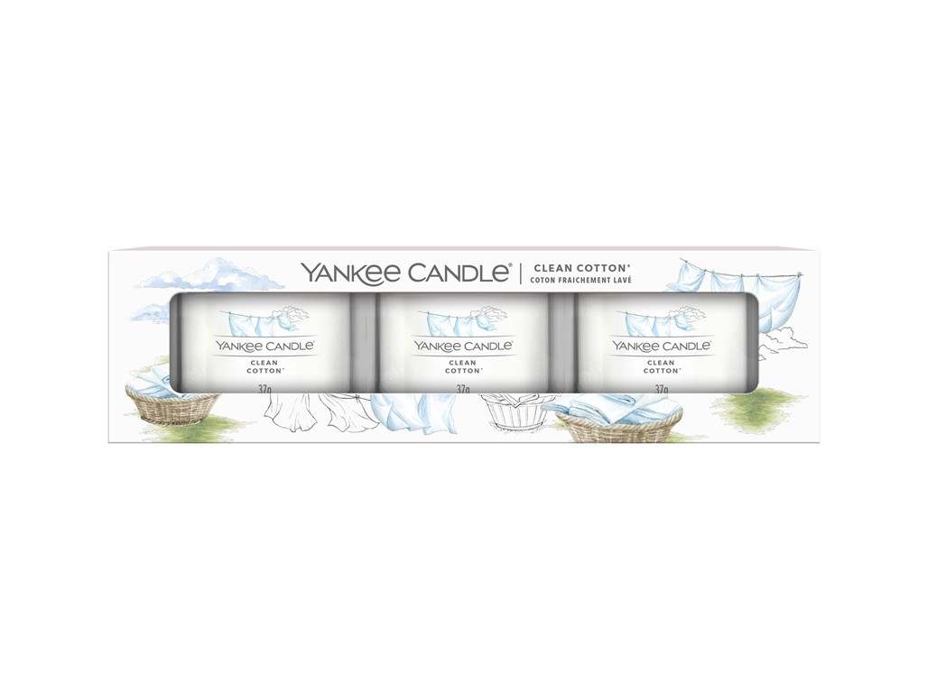 YANKEE CANDLE sada votivních svíček -Clean Cotton 