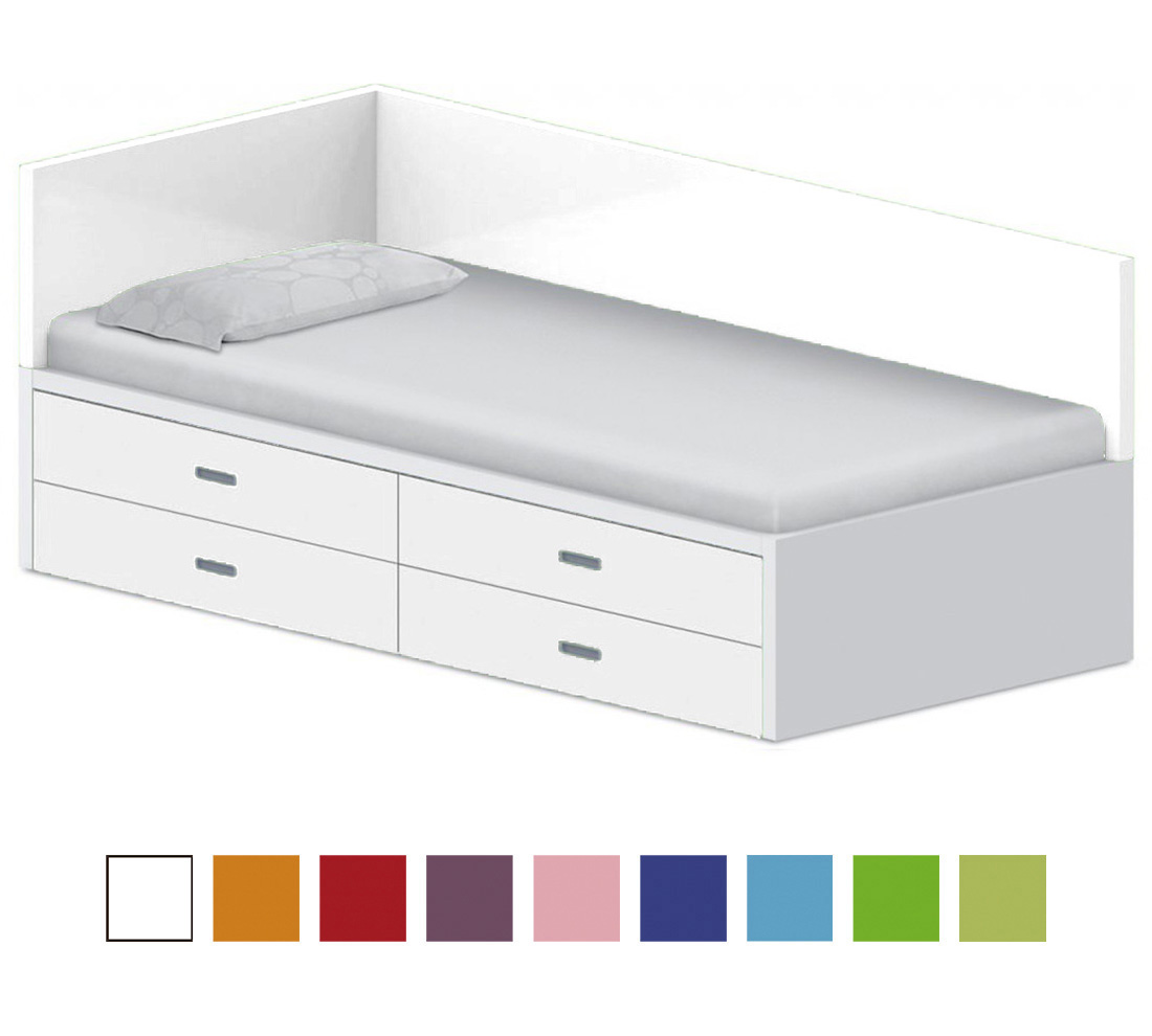 Dětská postel 90x200cm s úložným prostorem Gita - Brilliantt white