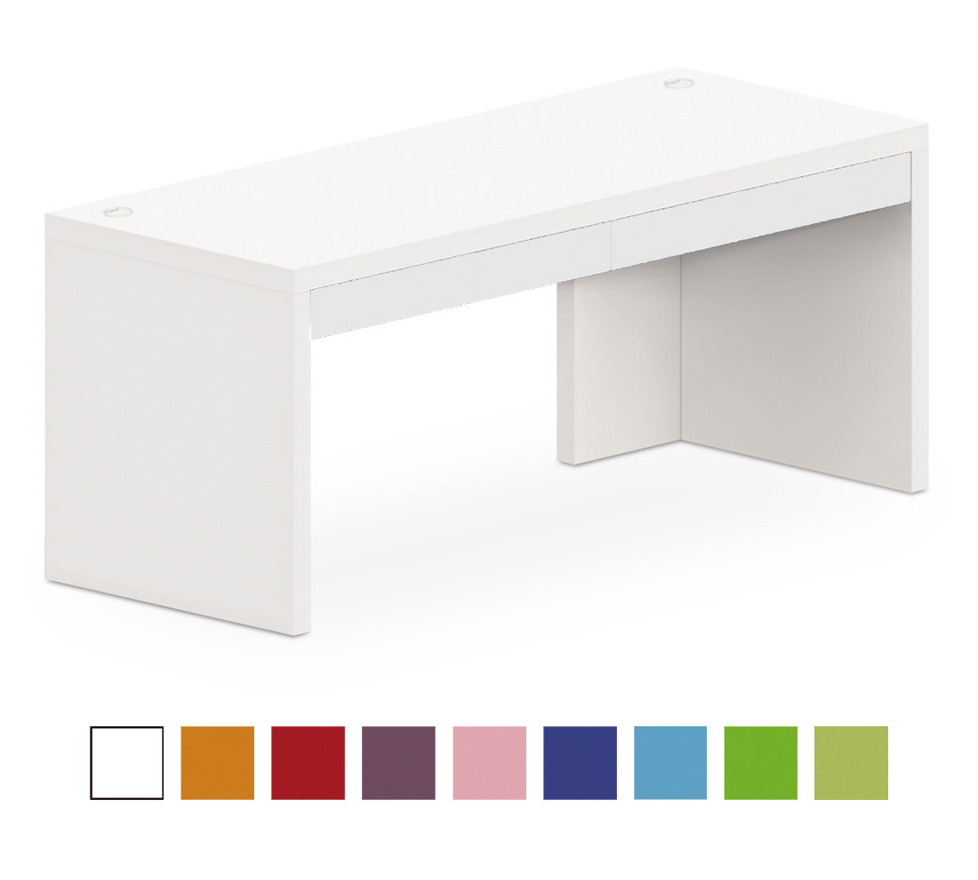 Psací stůl se zásuvkami 160x70cm - Bára - Brilliant white