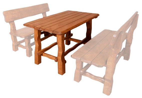 Zahradní stůl z olšového dřeva, lakovaný 120x75x75cm - Brunat