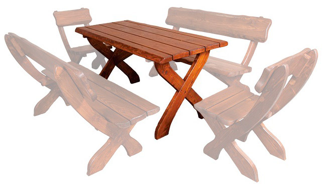 Zahradní stůl z masivního smrkového dřeva 150x65x72cm - Dub