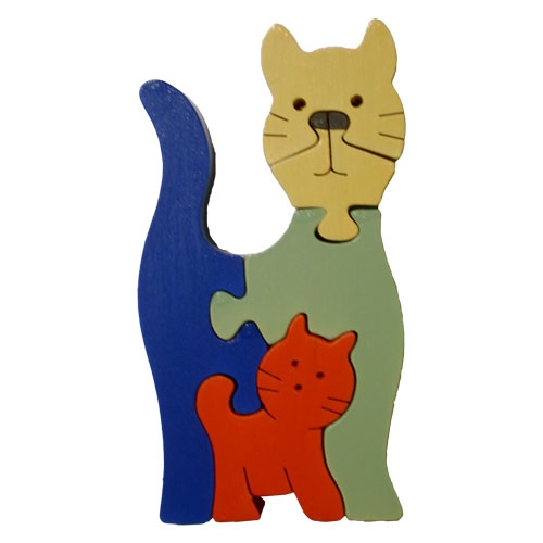 Dřevěné puzzle - Kočka
