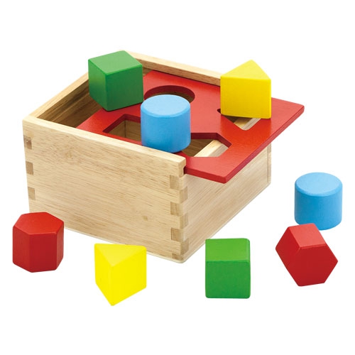 Dřevěná krabice s tvary