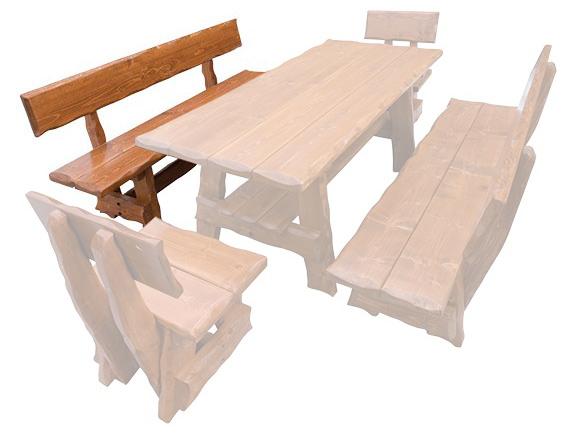 BEN - zahradní lavice ze smrkového dřeva, lakovaná 180x53x94cm